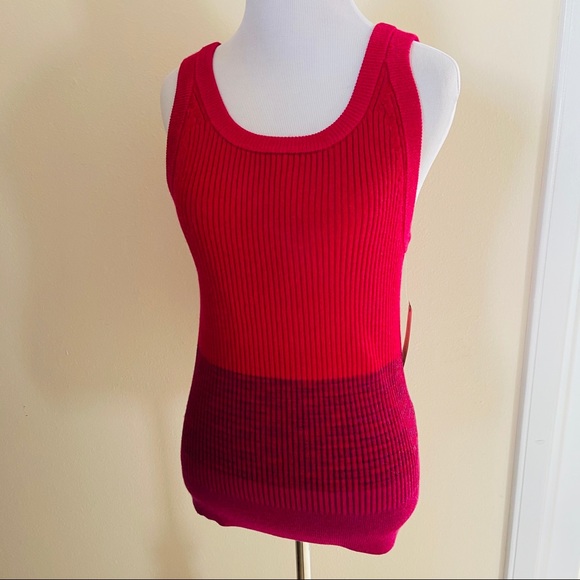 New Anthropologie magenta textured knit tank top ribbed - Picture 8 of 12